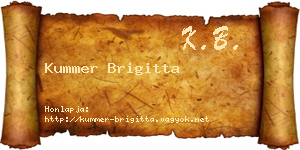 Kummer Brigitta névjegykártya